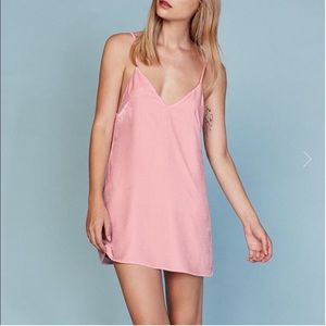 Reformation Pink Velvet Marlee Dress